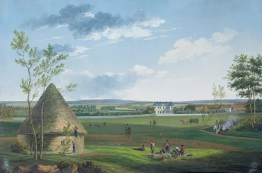 Il castello di Etry e il parco occupato dai cosacchi nel 1814
